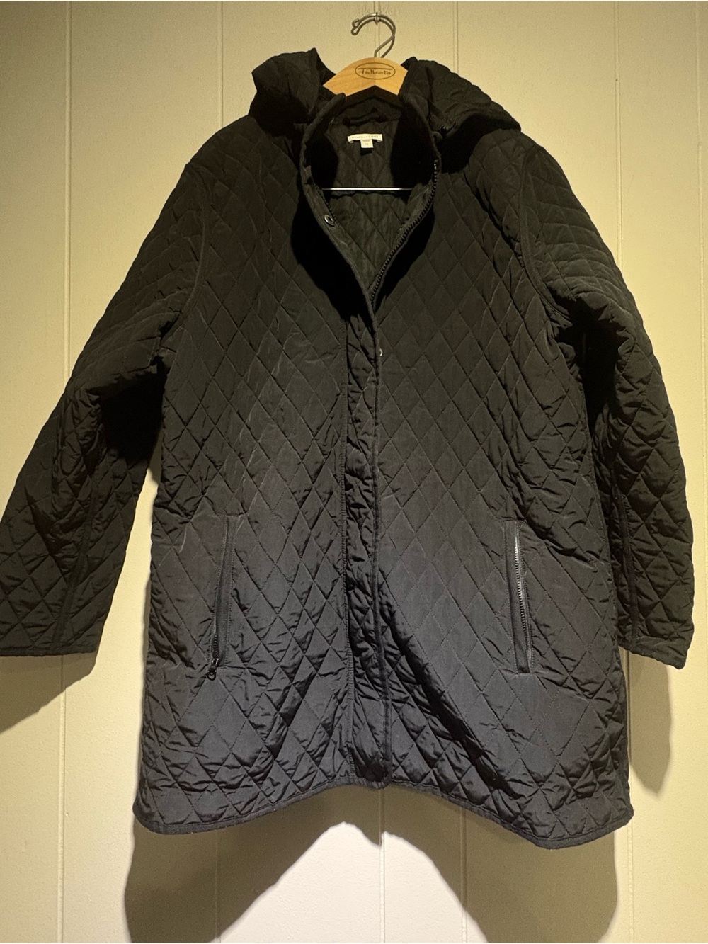 Garnet Hill black quilted jacket 14